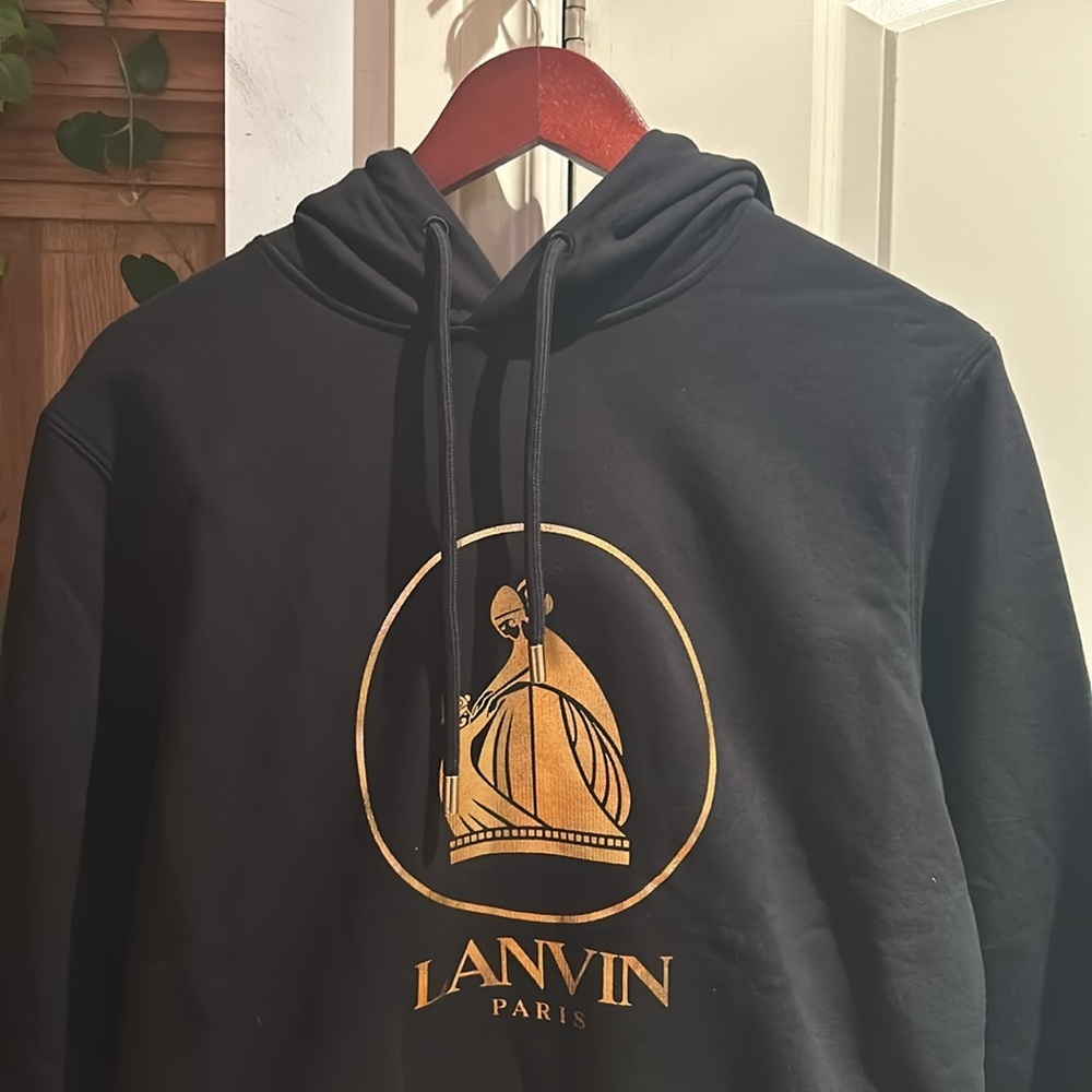 ๐ NWT LANVIN 100% cotton black mother & child pull over hoodie small - Picture 4 of 15